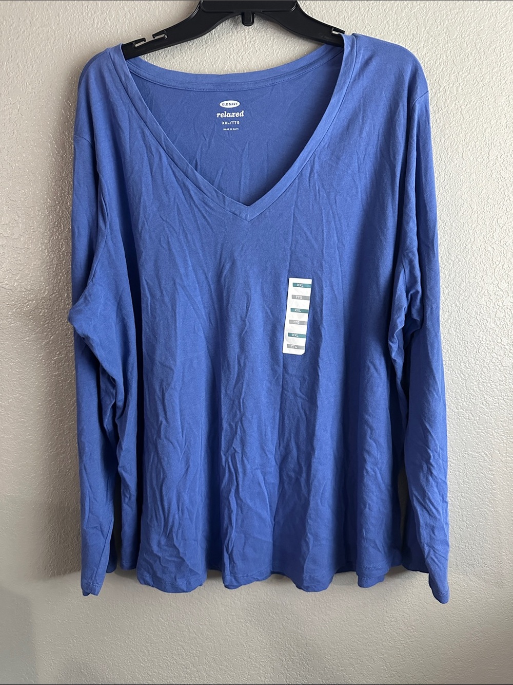 Old Navy Relaxed V-Neck Long Sleeve Top in Periwinkle